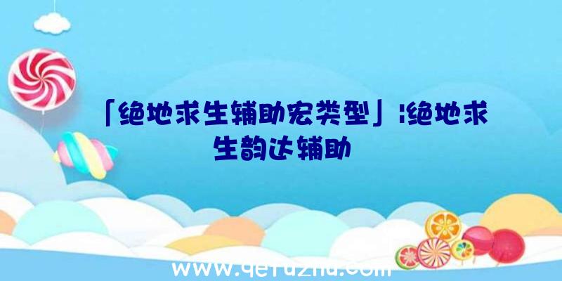 「绝地求生辅助宏类型」|绝地求生韵达辅助